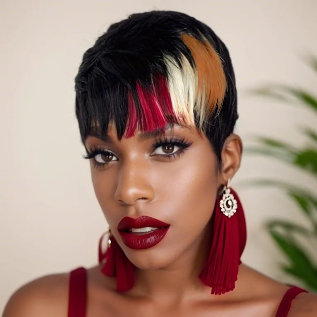 6inch Short Pixie Cut Human Hair Wigs for Women Vibrant Colorful Natural Look Li