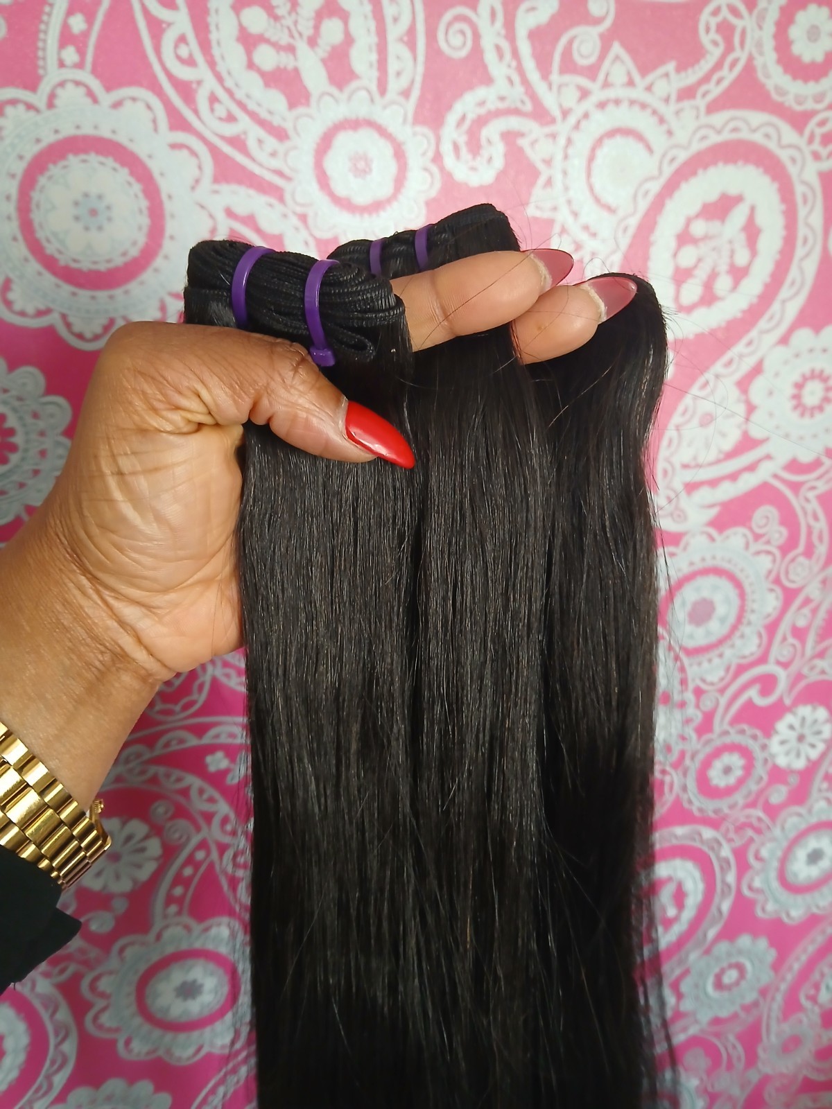 12A VIETNAMESE DOUBLE DRAWN VIRGIN HUMAN HAIR 20+22+24INCH 3BUNDLES STRAIGHT 1B#