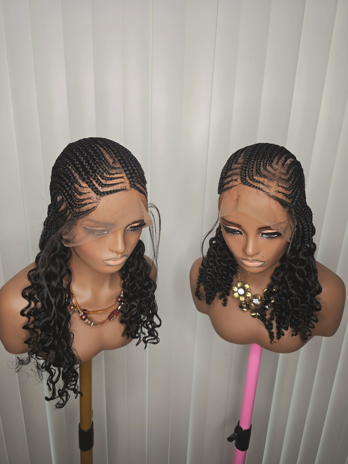 Black 7by7 with Curls Easy Styling for Classic Ladies High-Quality Wig