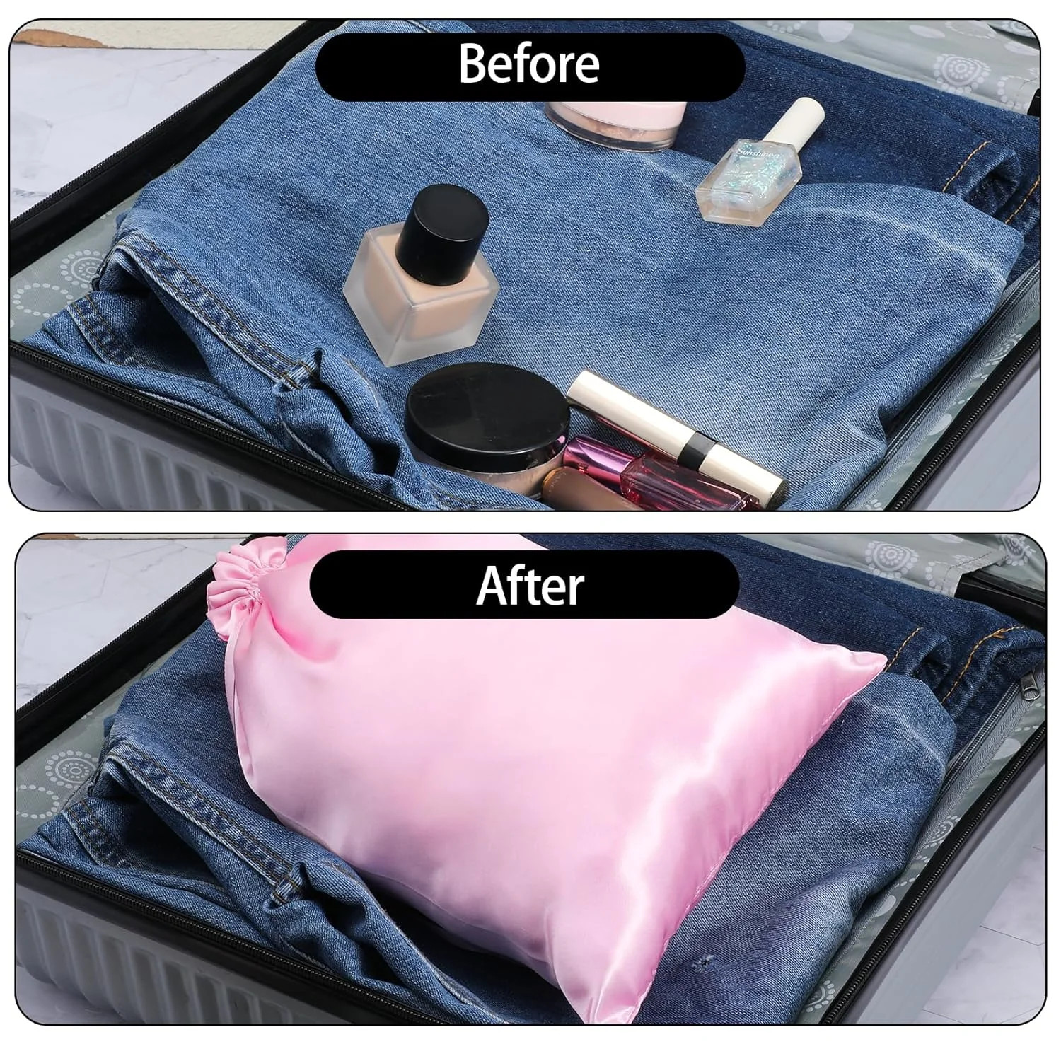 6Pcs Wig Bags with Satin Drawstring Hair Storage Bags for Packaging Wigs Extensi