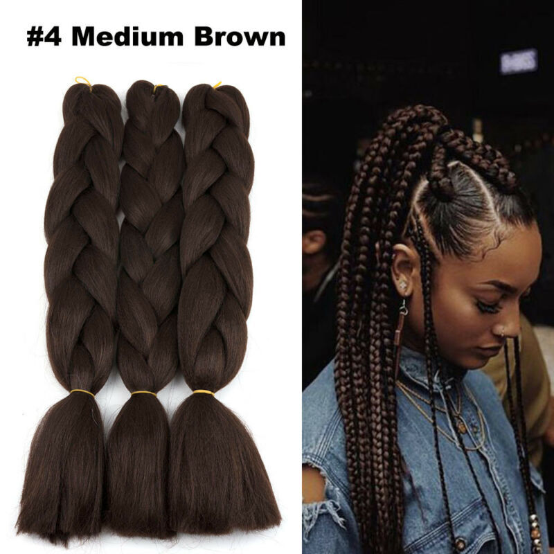 24″ Jumbo Braiding Hair Extensions Kanekalon Synthetic Yaki Afro Box Twist Braid
