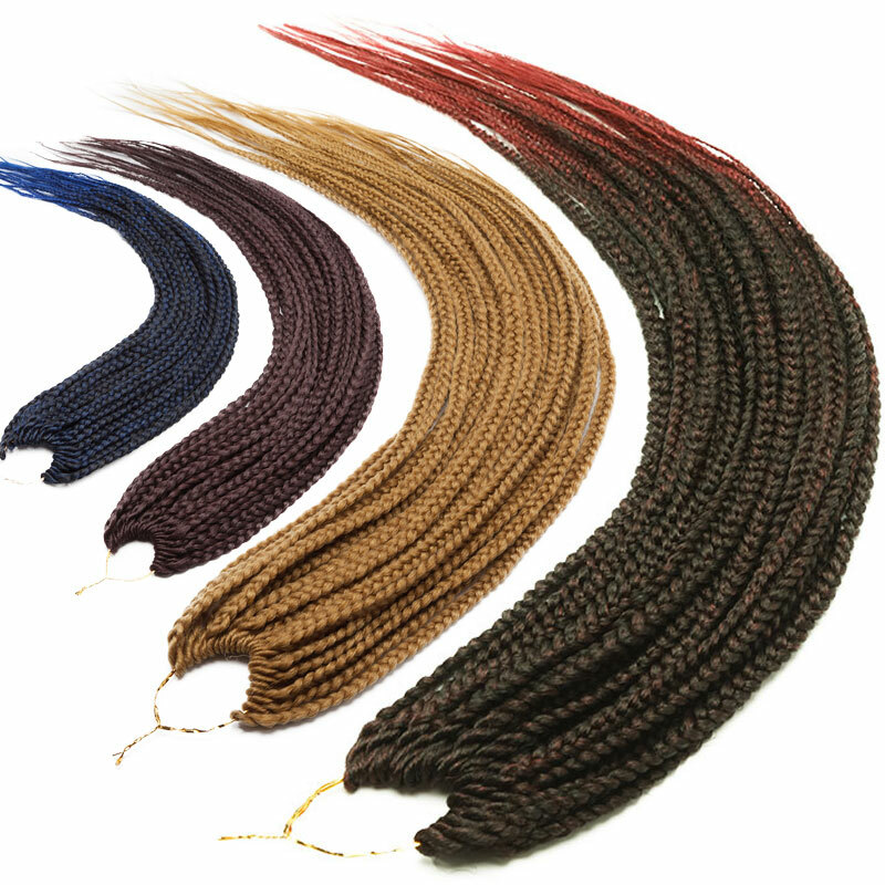 Pre-Braided Micro Box Braids Long Crochet 3X Braiding Hair Extensions for Woman