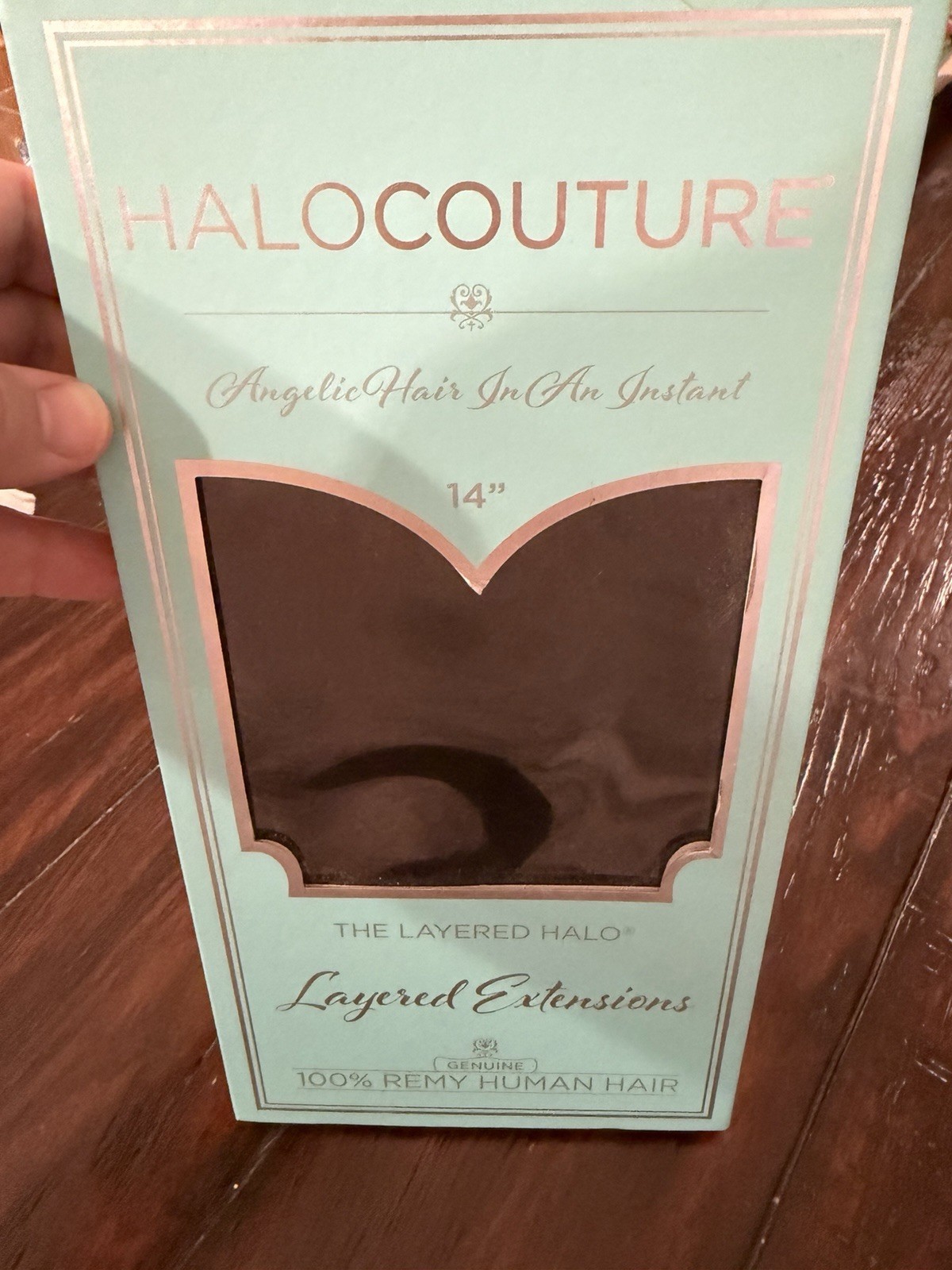 HALOCOUTURE 14-Inch Remy Human Hair Layered Extensions Invisible Wire Color #1