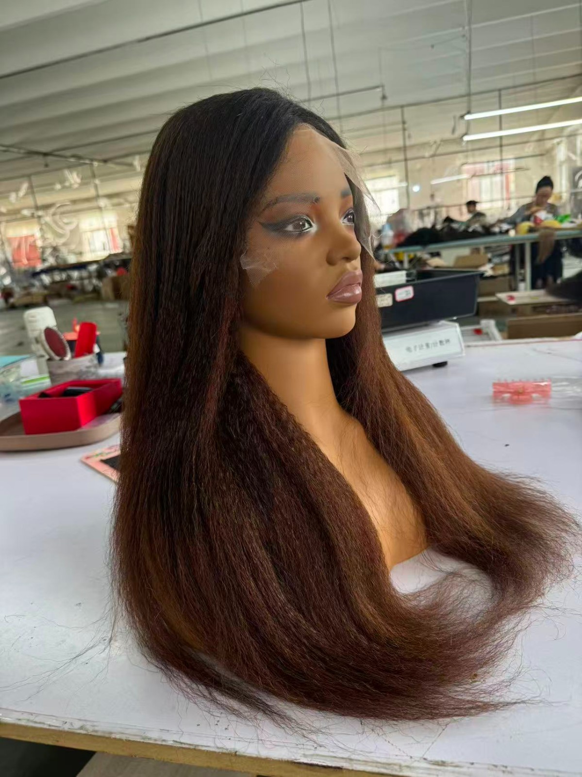 6*9 22in 180% straight hd ombre color wig 180% density 100% Human Hair