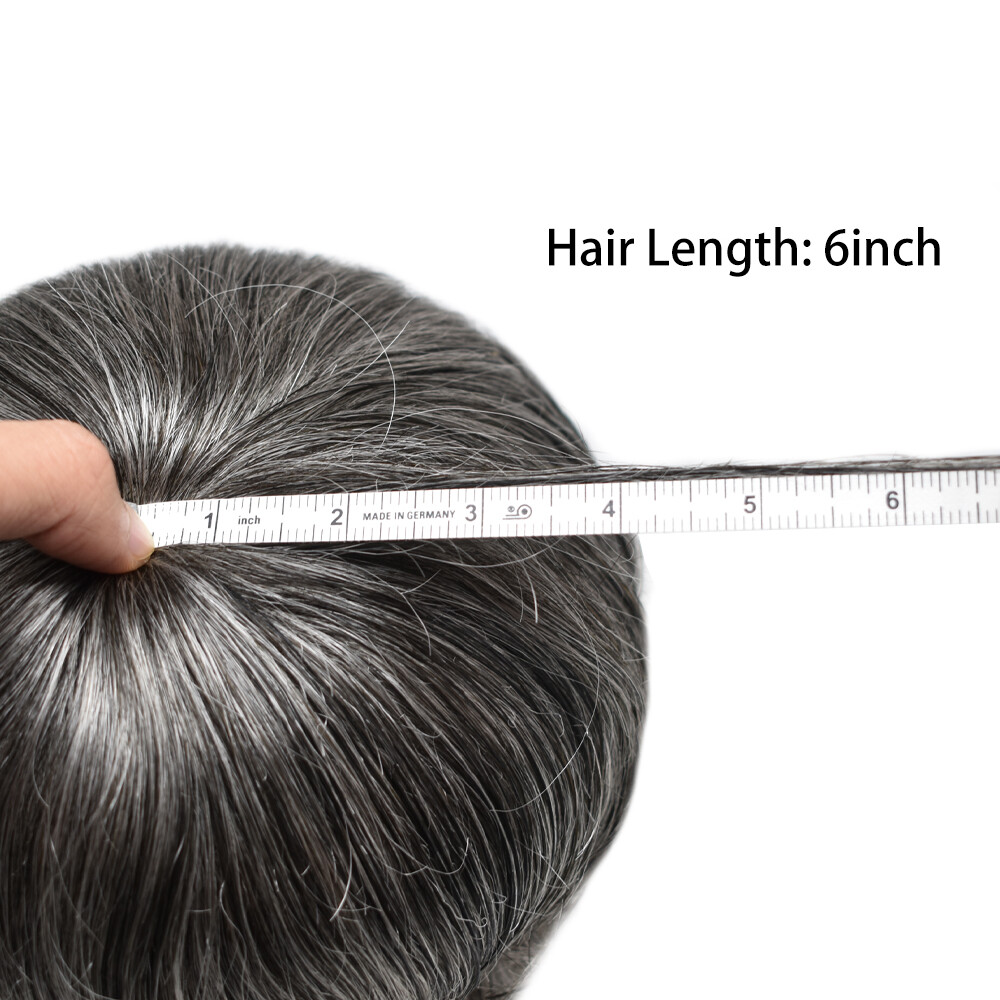 Mens Toupee Hair Replacement System Full French Lace Hairpiece Wig for Men US