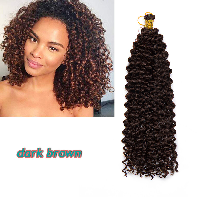 US 14″ Kinky Curly Crochet Braiding Hair Extensions WATER WAVE Braids For Human