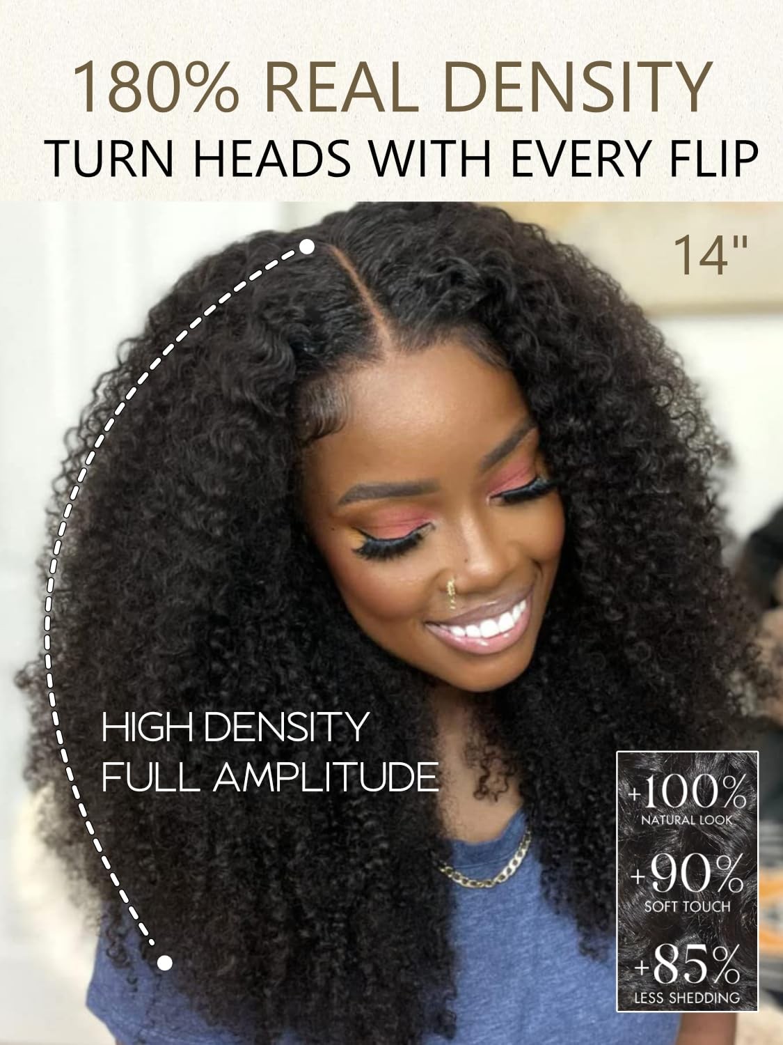 Yiroo Kinky Deep Curly Human Hair Wear And Go Glueless Bob Wig Fiber Blend Pre