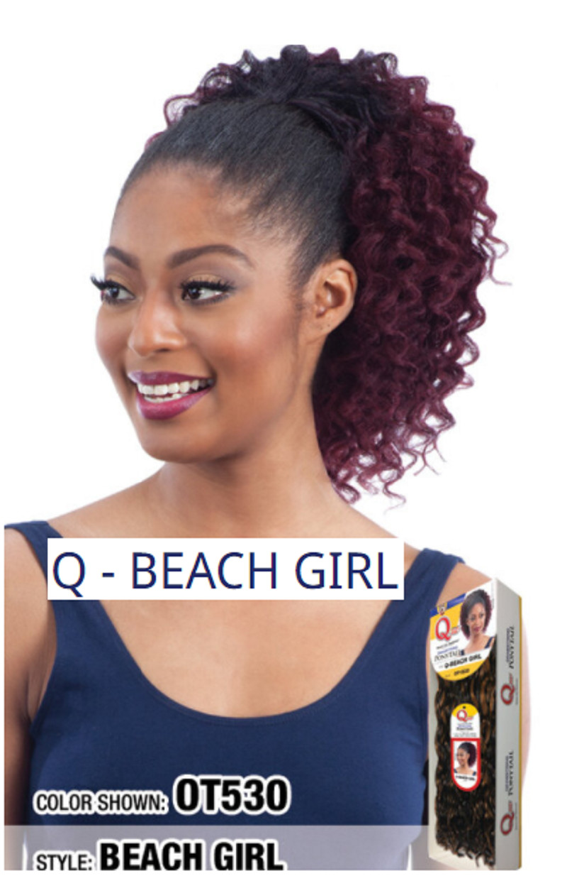 SHAKE N GO MILKY WAY FREETRESS DRAWSTRING PONYTAIL QUE BEACH GIRL CURLY STYLE