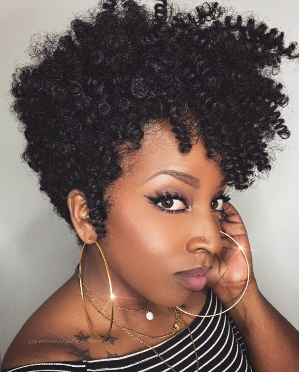 Short Afro Curly Black Wigs Pixie Cut Synthetic Wig for African American Women
