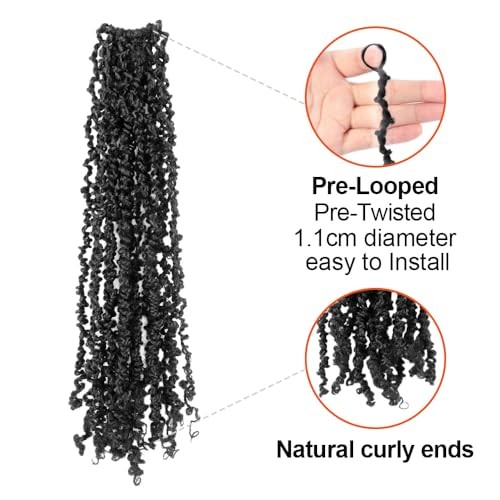 Yanky Twist Crochet Hair 8 Inch 10 Packs Pre-Twisted Natural Black Yankee