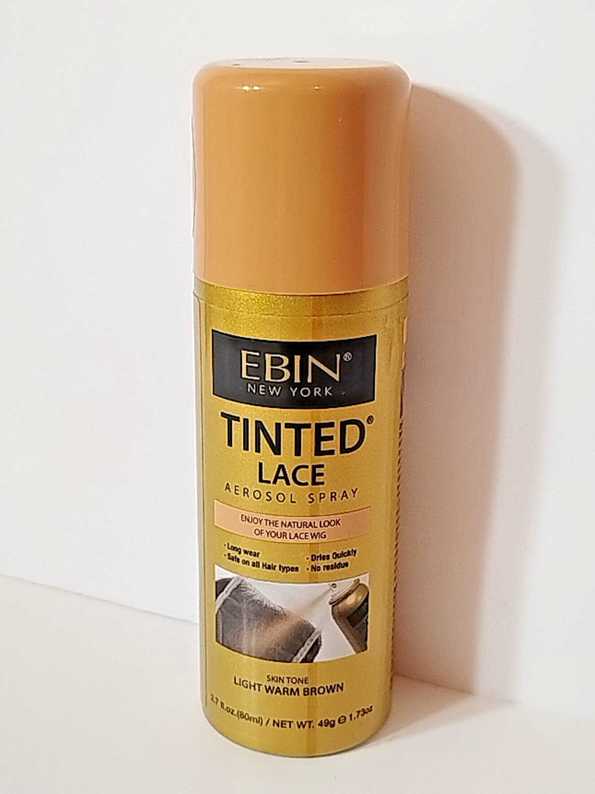 EBIN New York Tinted Lace Aerosol Spray 2.7 fl oz Light Warm Brown Long Wear