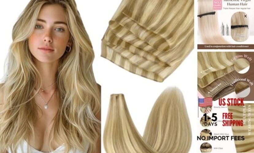 Genius Human Hair 14 Inch-40g G-#16/22 Light Blonde Highlighted Golden Blonde