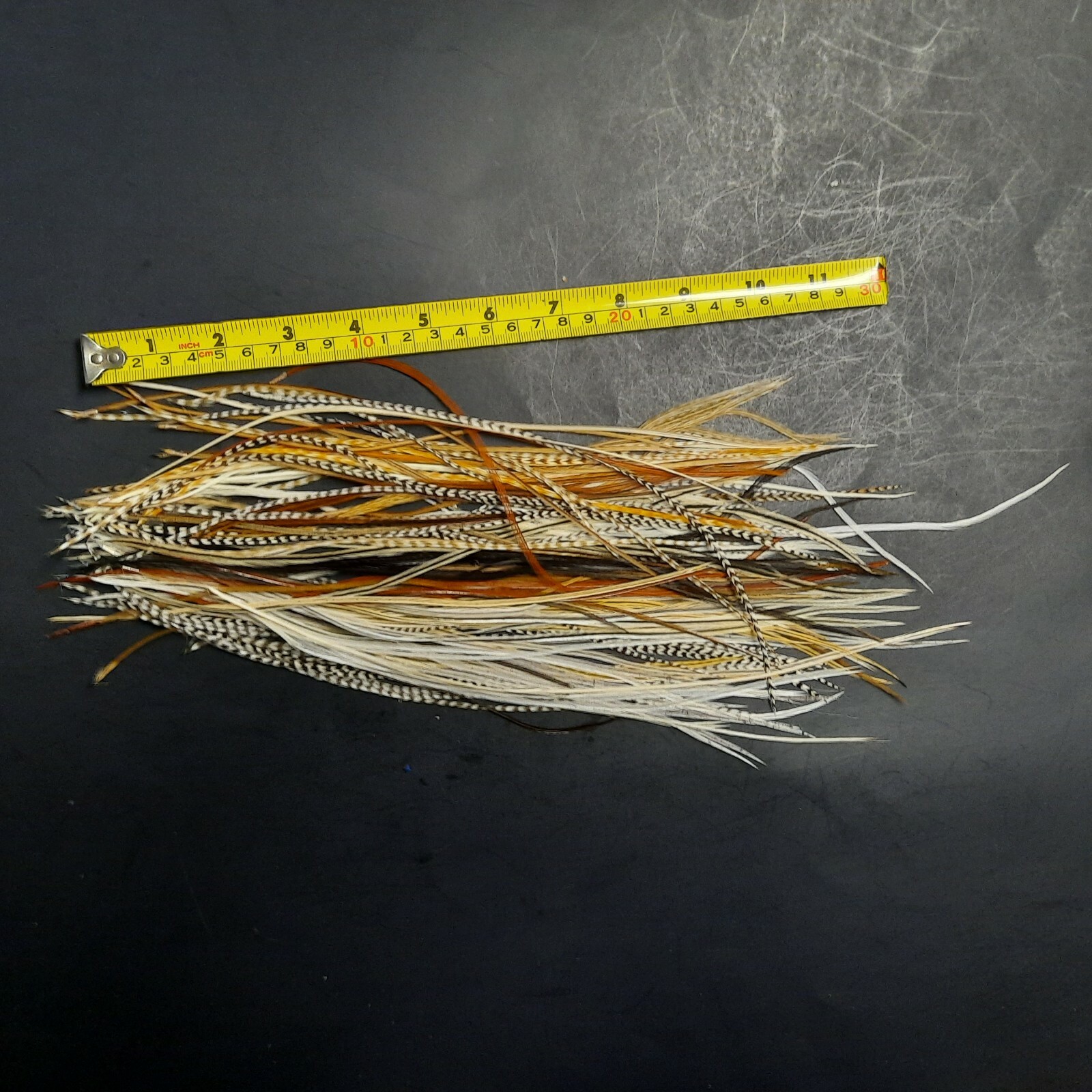 100 6 – 9+” Whiting Grizzly MIX ROOSTER SADDLE FEATHERS FOR HAIR EXTENSIONS