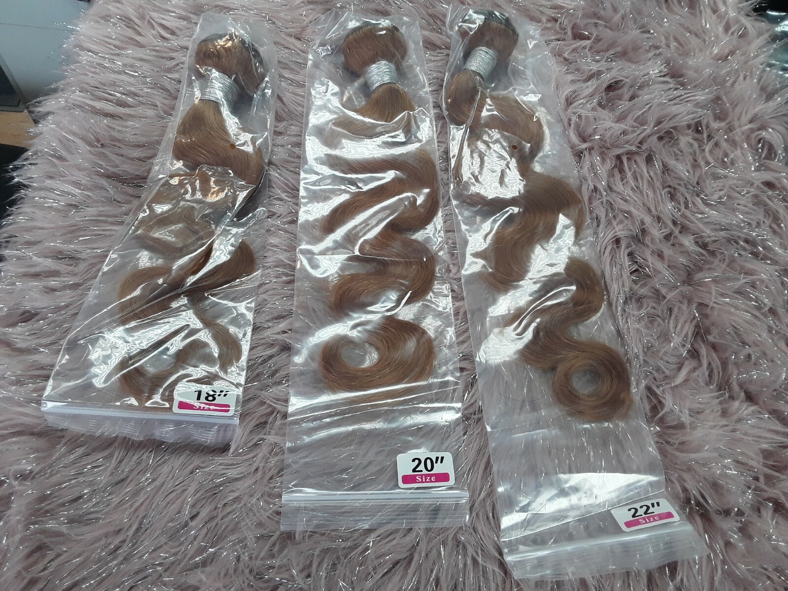 12AA 18+20+22INCHES BRAZILIAN HUMAN HAIR BODY WAVES AUBURN BROWN COLOUR 30# 300g