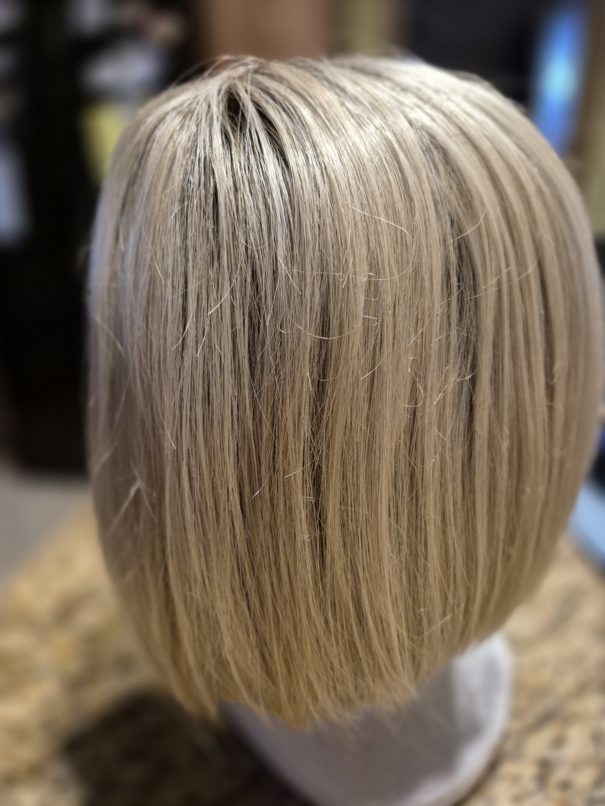 NORIKO Synthetic Short Bob Wig – Open Weft w/Lace Top, Adj. Nape Tabs