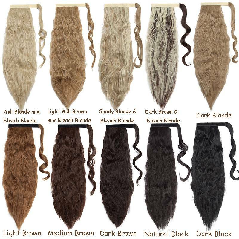 Corn Mega Thick Clip in Ponytail Hair Extension 100% Natural as Human Wave Wavy