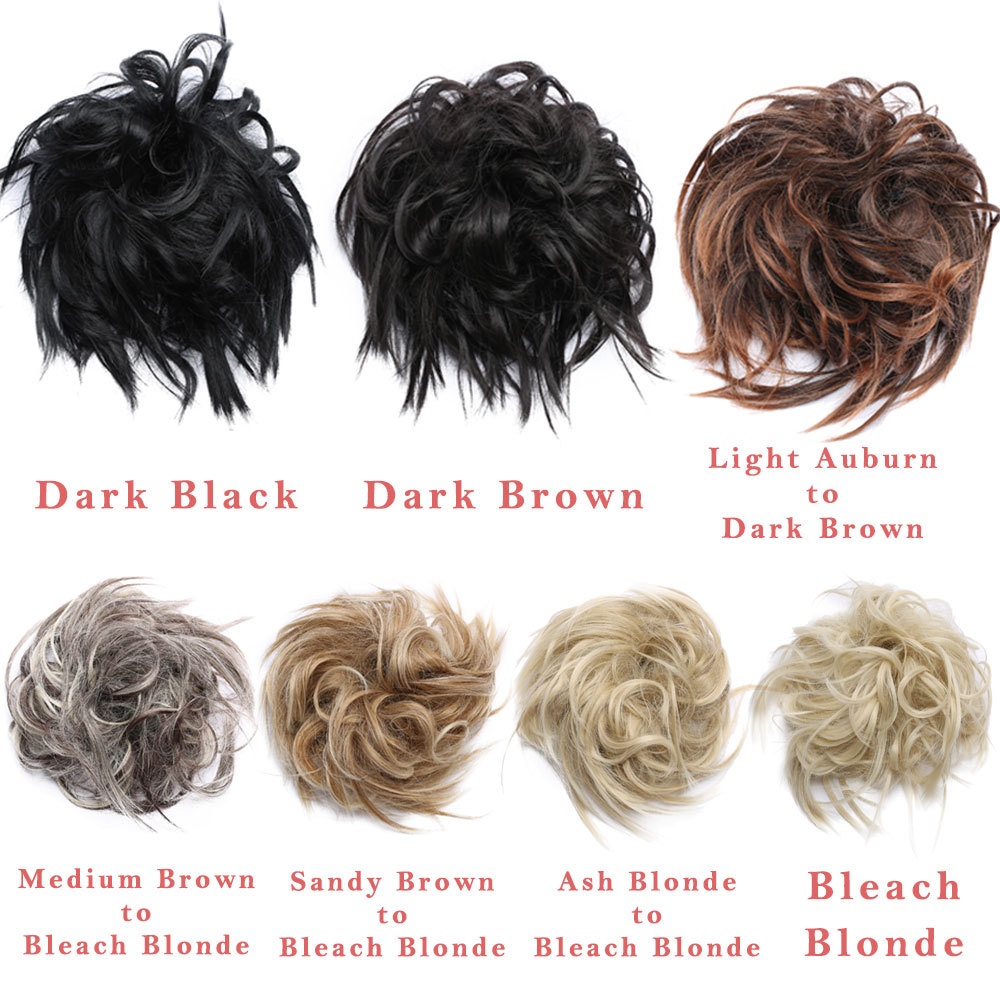 Messy Bun Ponytail Scrunchie Tousled Hair Piece Extensions Black Brown Blonde US