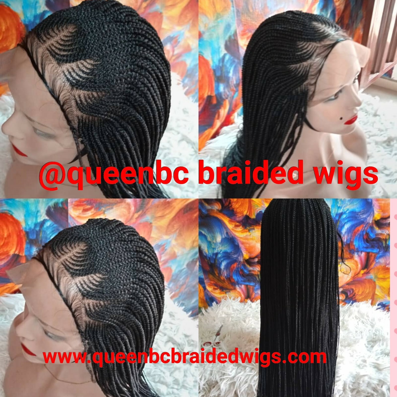 Braided wig:Handmade Braids Cornrows wig,PRE-ORDER ONLY.2-3WEEKS. Location USA