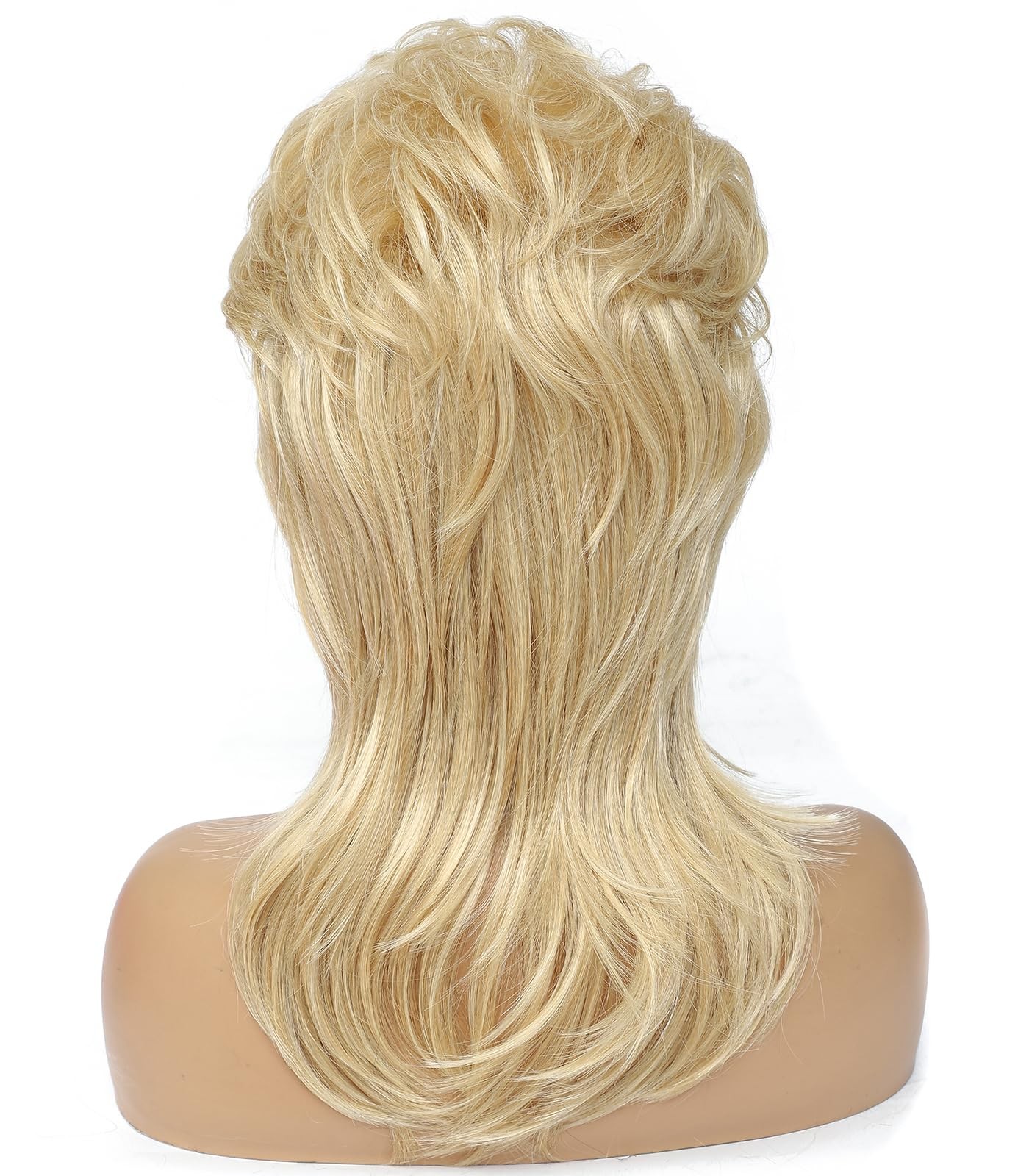 Cariniss Mullet Wig for Women Shoulder Length Synthetic Medium, Light Blonde