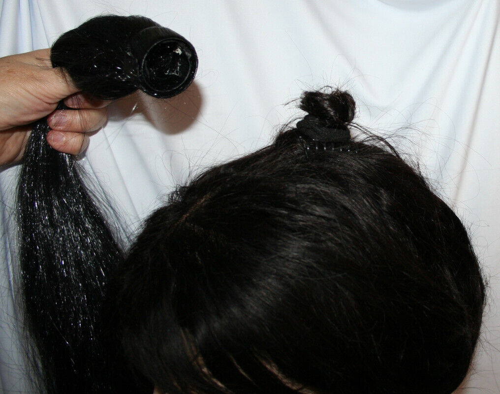 24″ Fashion 38320 Pony Tail Clip Wrap Extension black straight woman girl hair
