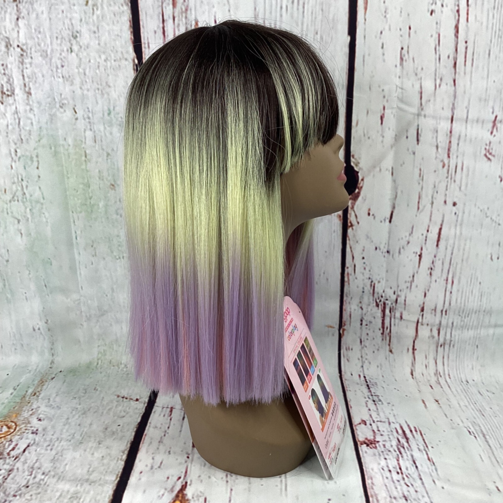 Taurus Cosmic Unicorn Straight Blunt Cut Wig with Bang Classic Cap Synthetic