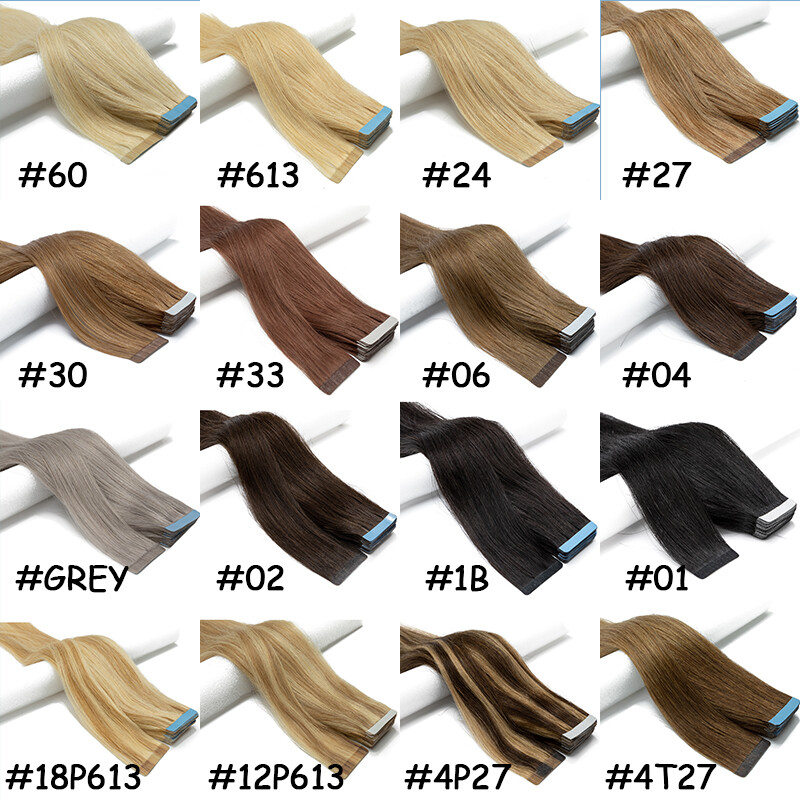 200G Thick Tape In Remy 100% Real Human Hair Extension Wave Straight Skin Weft