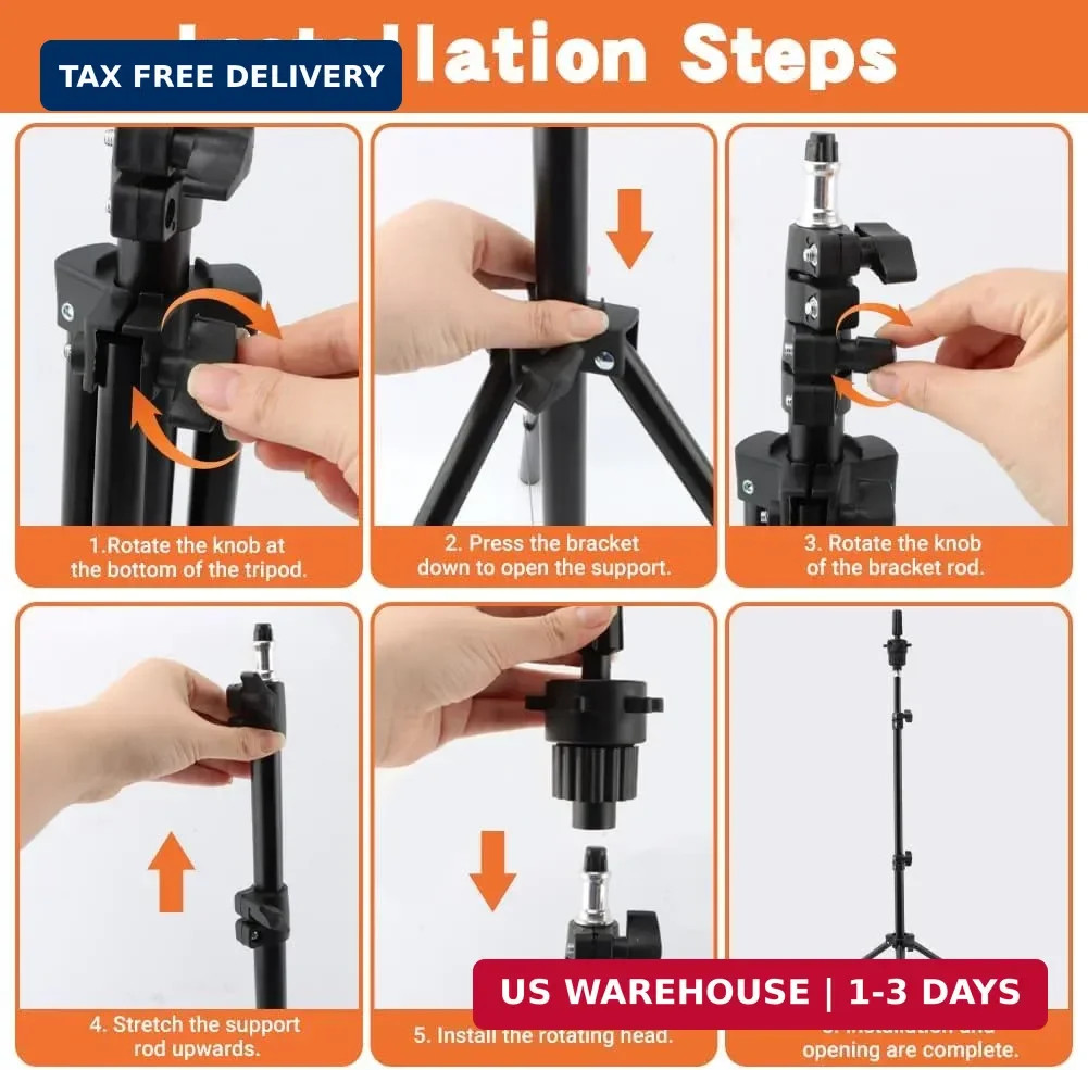 Adjustable Wig Head Stand – 50″ Tripod for Hairdressing Training, Includes T-Pin