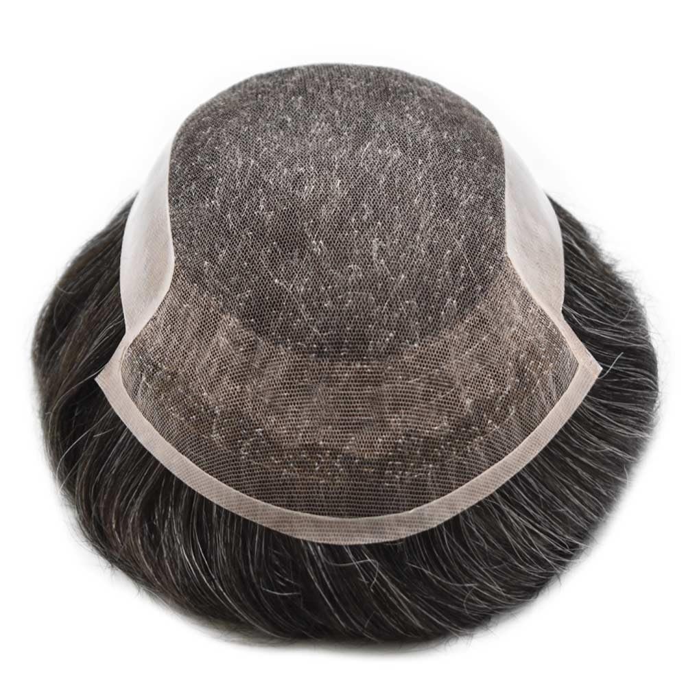 Human Hair Replacement Lace Mens Hair Unit Piece Natural Hairline Toupee for Men
