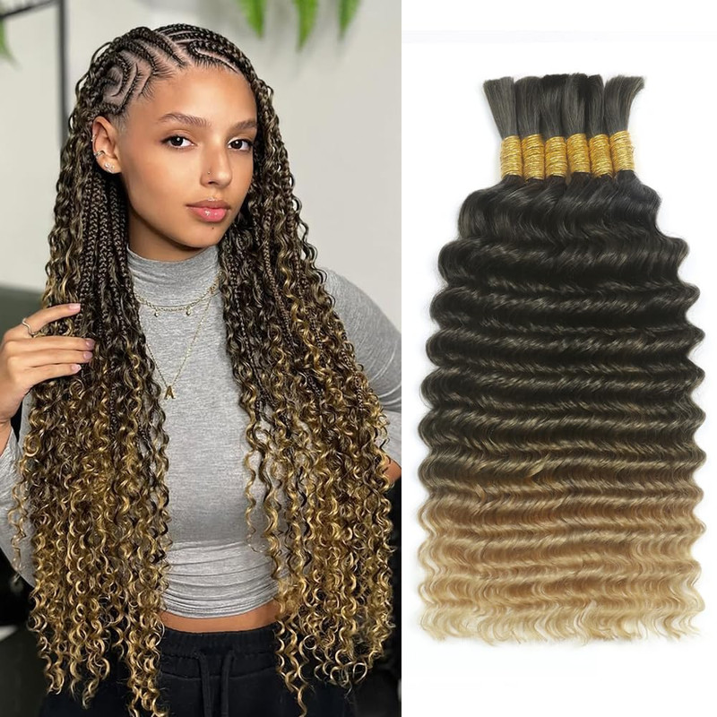 Goday Ombre Honey Blonde Braiding Hair 6 Bundles/Pack 150G 14 Inch Boho Hair
