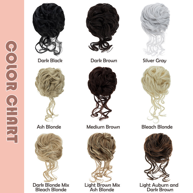 Real As Human Messy Bun Chignon Claw Clip in Hair Extensions Thick Scrunchie 65g