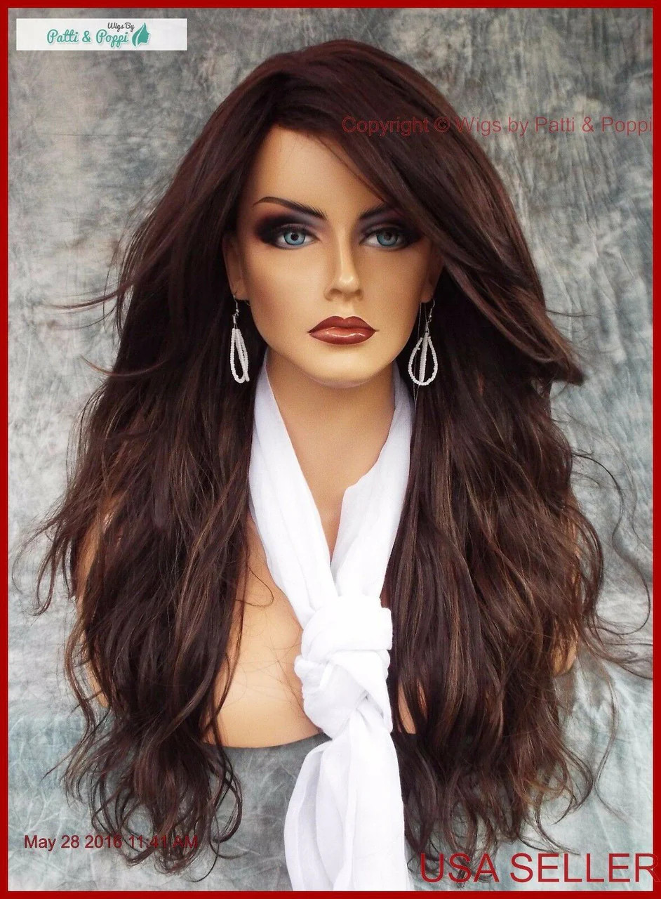 LONG SLIGHTLY WAVY WIG HEAT SAFE SKIN TOP☆CLR FS6.27 STRIKING STYLE 1226
