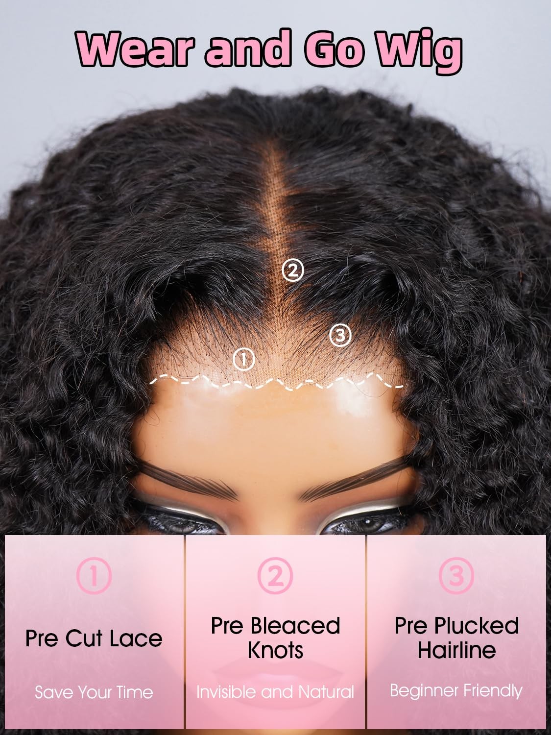 Changeful Wear And Go Glueless Wigs Human Hair Pre Plucked Pre Cut 7X5 Kinky