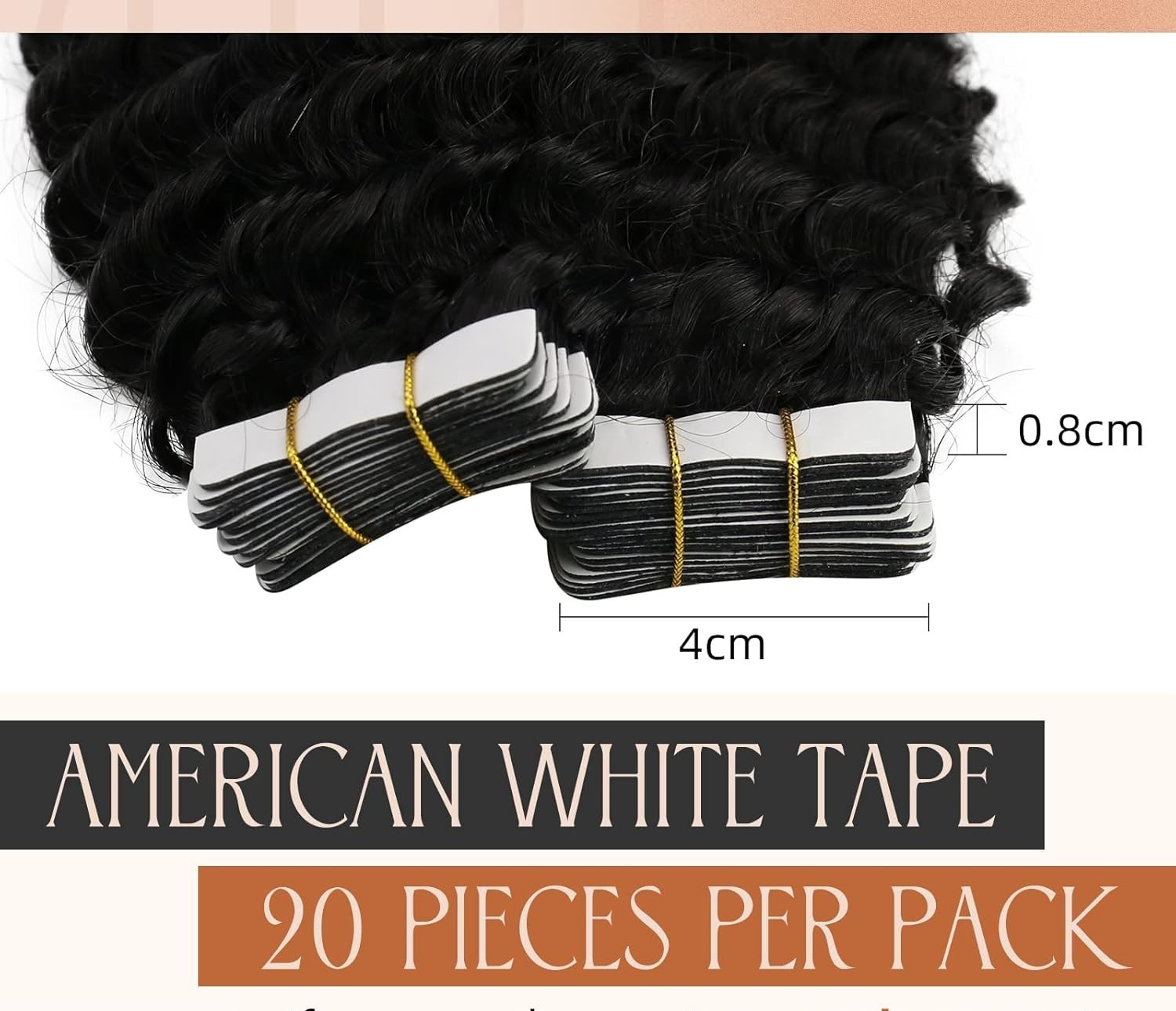 Sunny Hair TAPE-IN 14in NATURAL WAVE Dark Brown Hair Extensions – TP_2_14_NW_50G