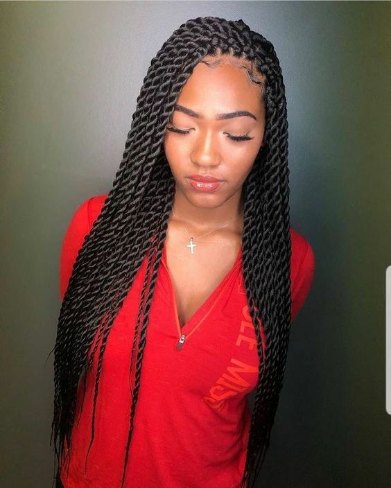 Long Senegal Twist Braids Lace Front Wigs Big Box Braid Wig Twist Braids Wigs US