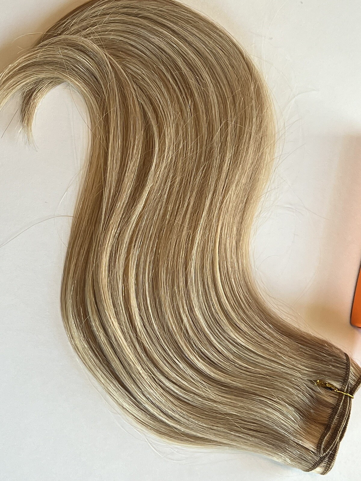 16 INCH FULL SHINE CARAMEL BLONDE REMY HUMAN HAIR SEW IN WEFT / 105g / NEW