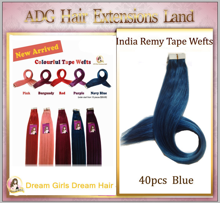 24”Indian Human Tapein Hair Extensions Double Drawn 100g Black/Brown/Blonde 40p