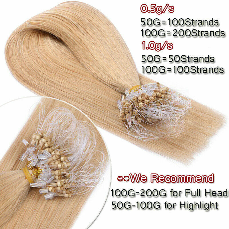 Micro Ring Loop Hair Extensions Silicone Micro Beads Micro Link Real Human Hair