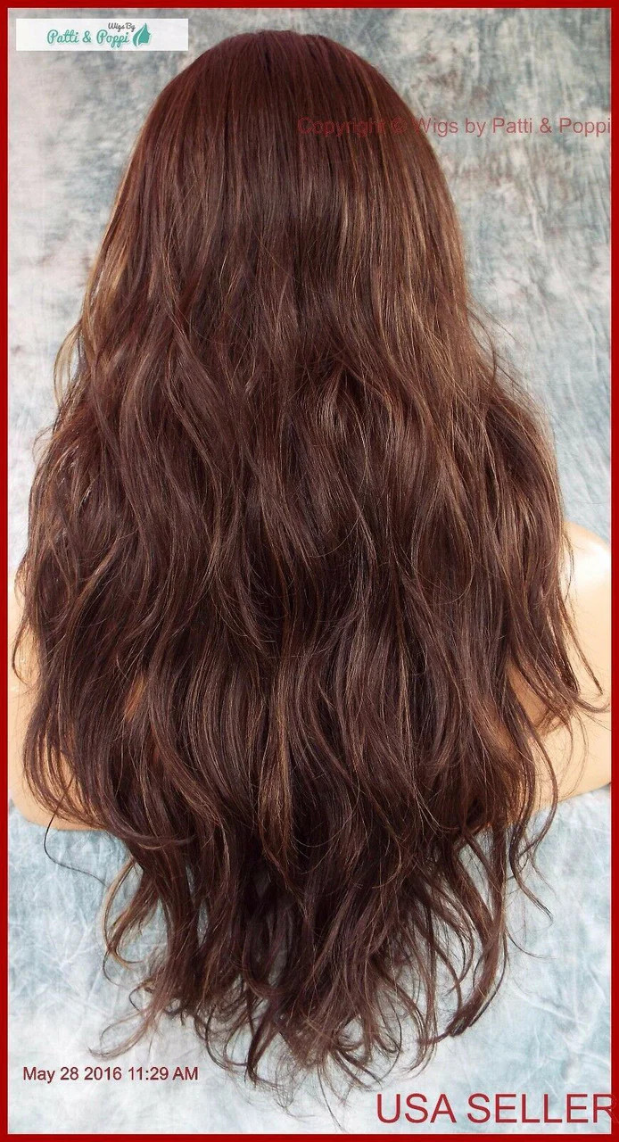LONG SLIGHTLY WAVY WIG HEAT SAFE SKIN TOP☆CLR FS6.27 STRIKING STYLE 1226
