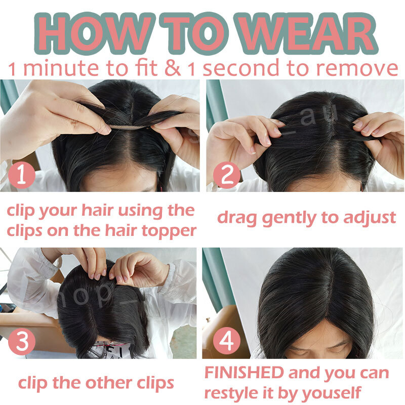 8x10cm Swiss Lace Clip in Topper Remy Human Hair Women Toupee Free-Part Straight