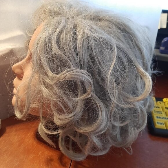 NEW ! Women Wig 12″ In Heat Resistant Hair Synthetic Curve Wig Light Gray