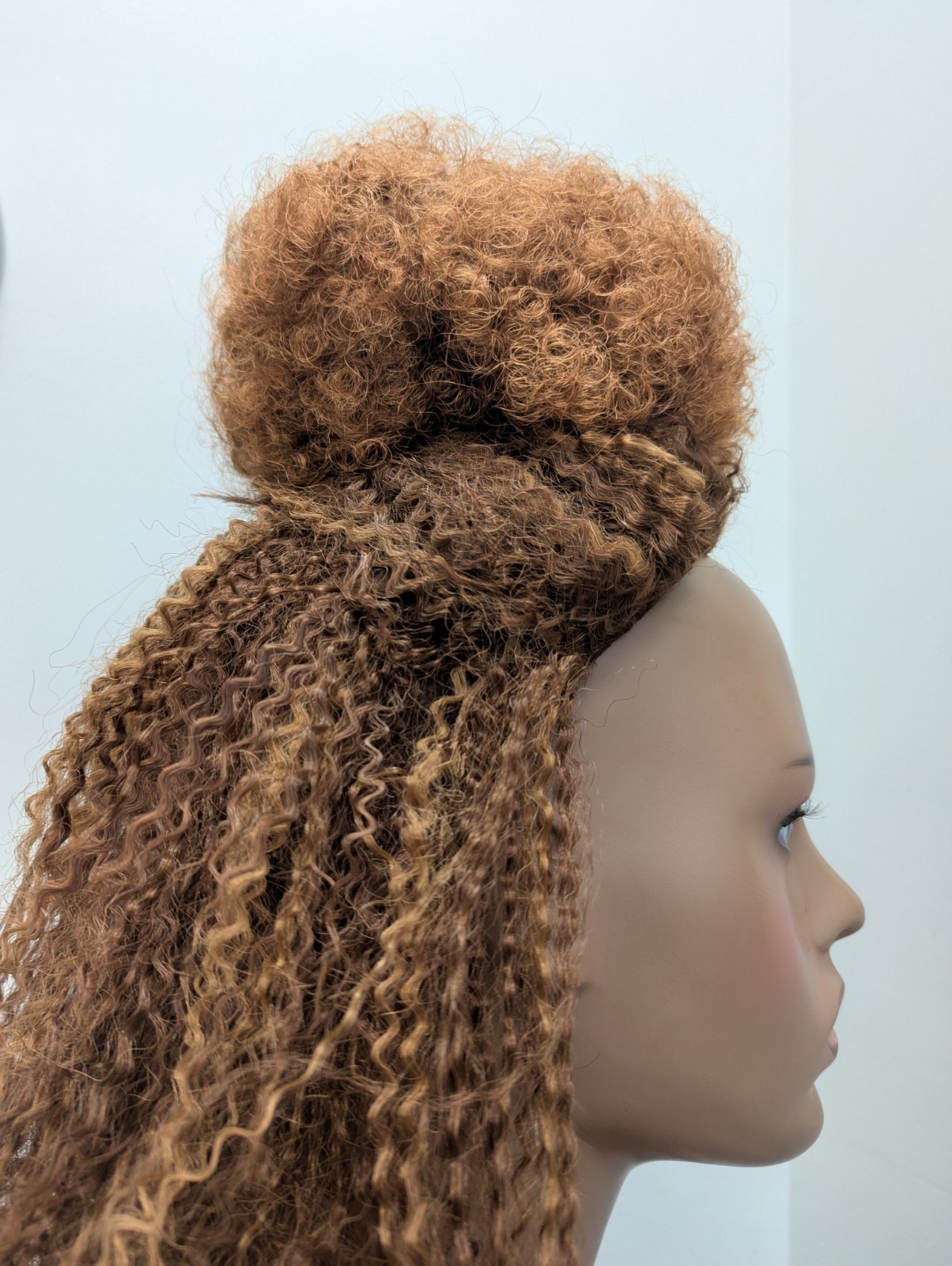 Synthetic 2 Pack Afro Puff Balls Color 1B/30 Off Black/Auburn Highlights