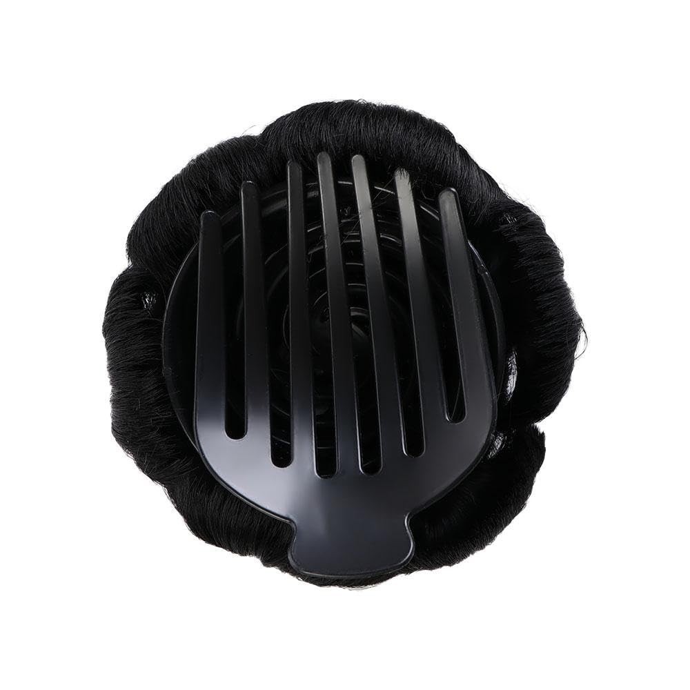 GUEDKIKL Clip in Hair Bun for Women Girls Fake Drawstring Ballet Brown