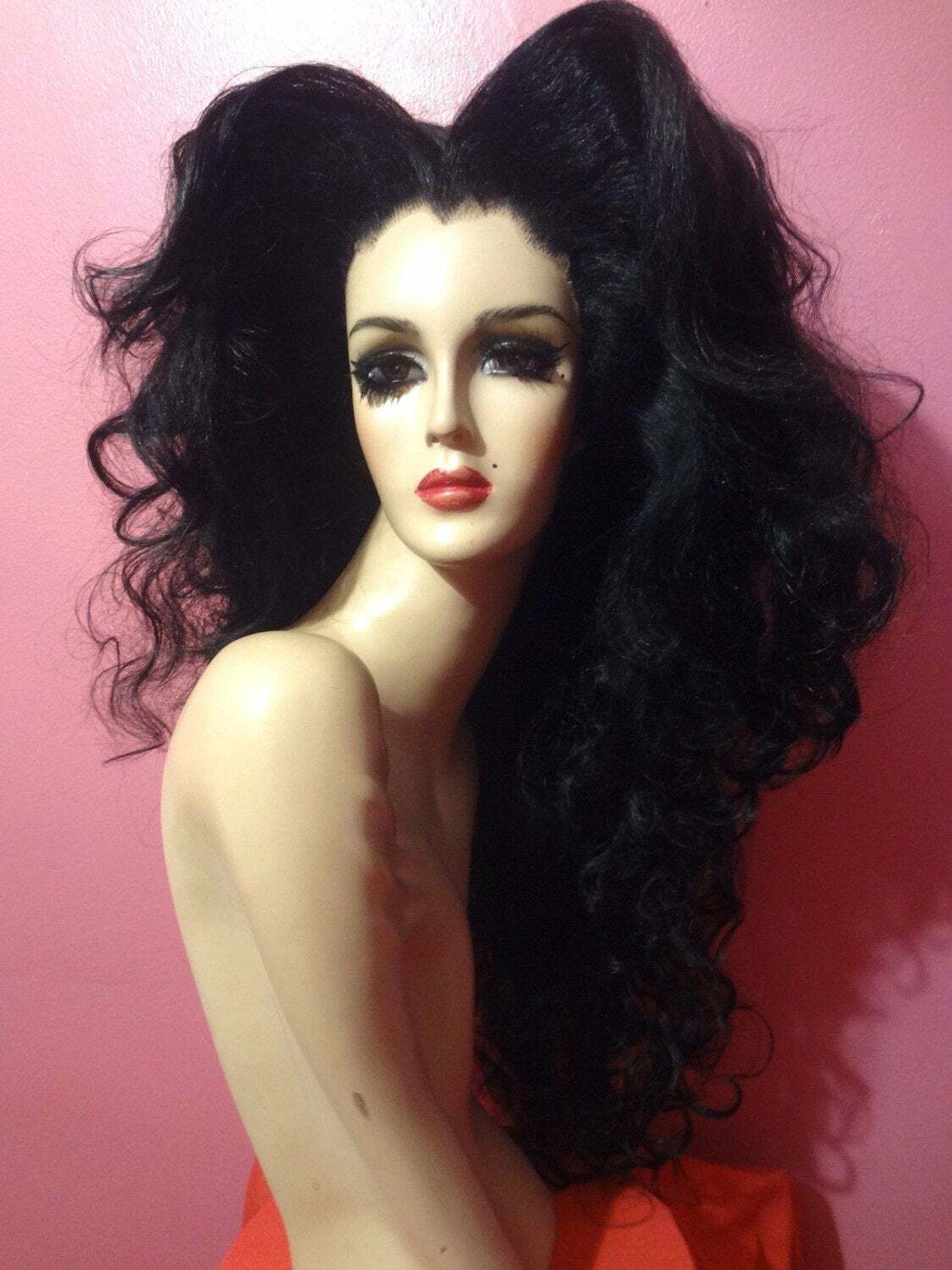 Wavy Center Part DRAG QUEEN WIG! Lace Front Kim Kardashian Jet Black ALL COLORS