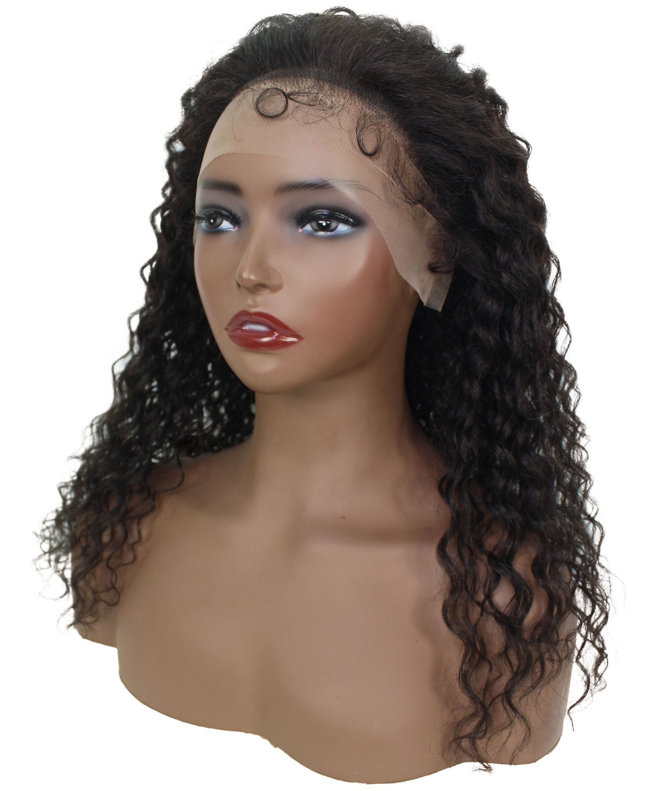 LUXLUXE Marley 20″Glueless 100% Human Hair Wavy Lace Front Wig with Baby Hair”