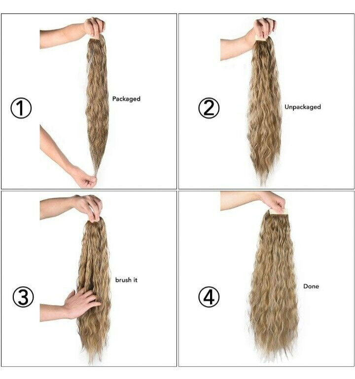 SEIKEA 24 Inch Clip in Ponytail Extension Wrap Around Long Wavy