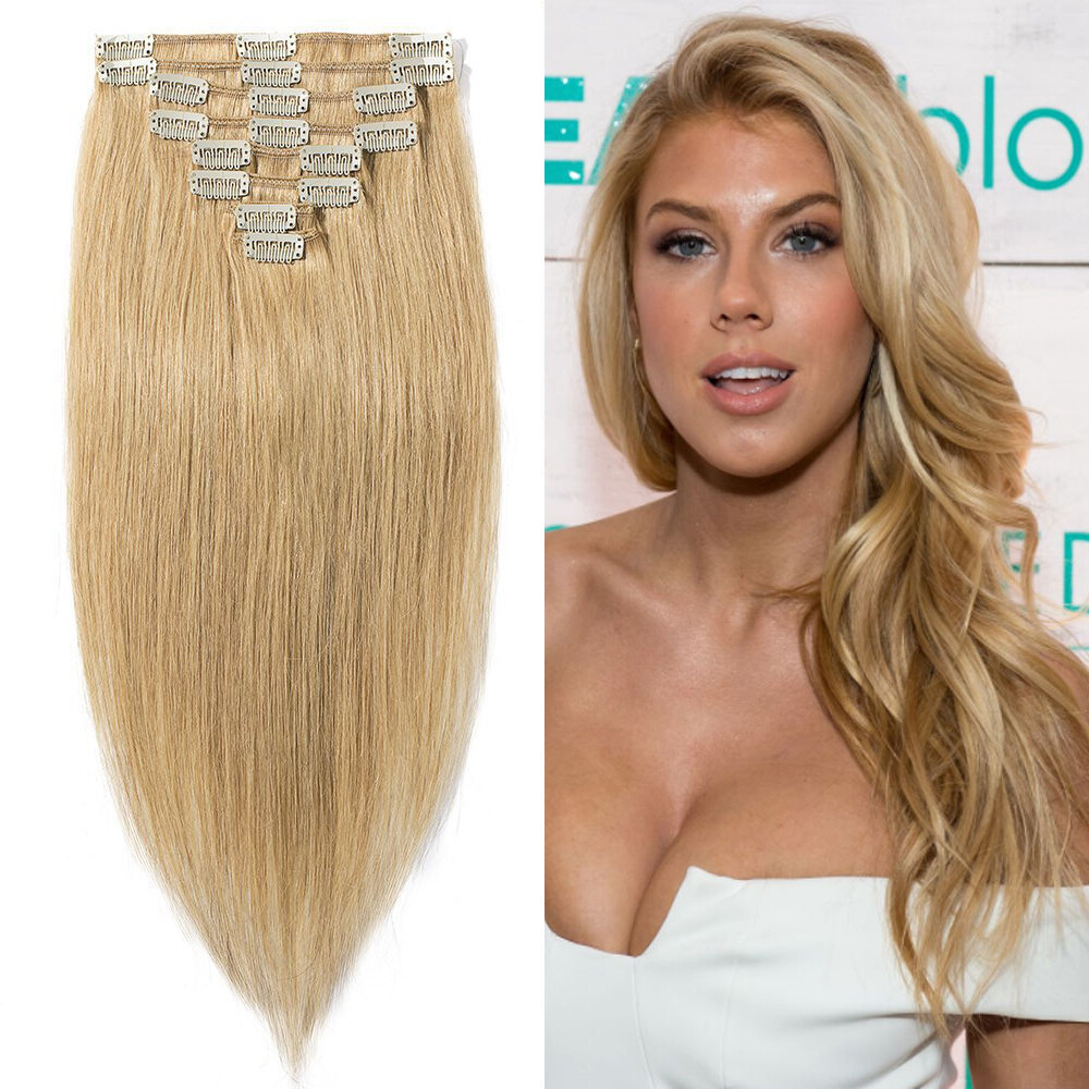 Clip In On Human Hair Extensions Double Weft Weaving Remy Indian Thick Clip Hair
