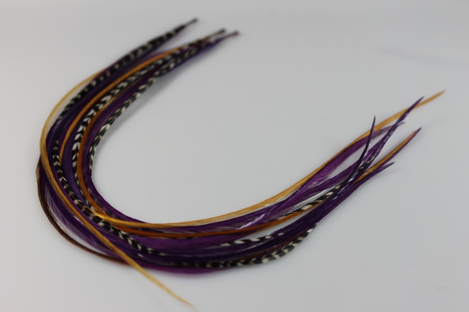7-10 Dark Purple with Natural Brown Mixes of Quality Feathers Hair Extension! 5