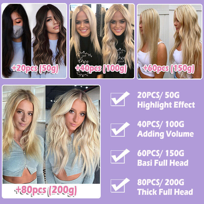 Bleach White Tape In 150G Remy Human Hair Extension Thick Skin Weft Double Drawn