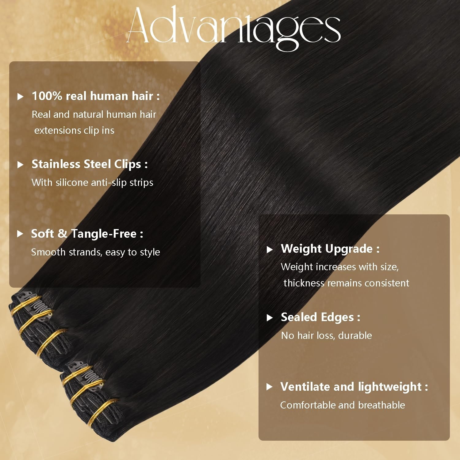 7pcs #2 Dark Brown Silky Clip in Remy Real Human Hair Extensions 15 Inches 75g