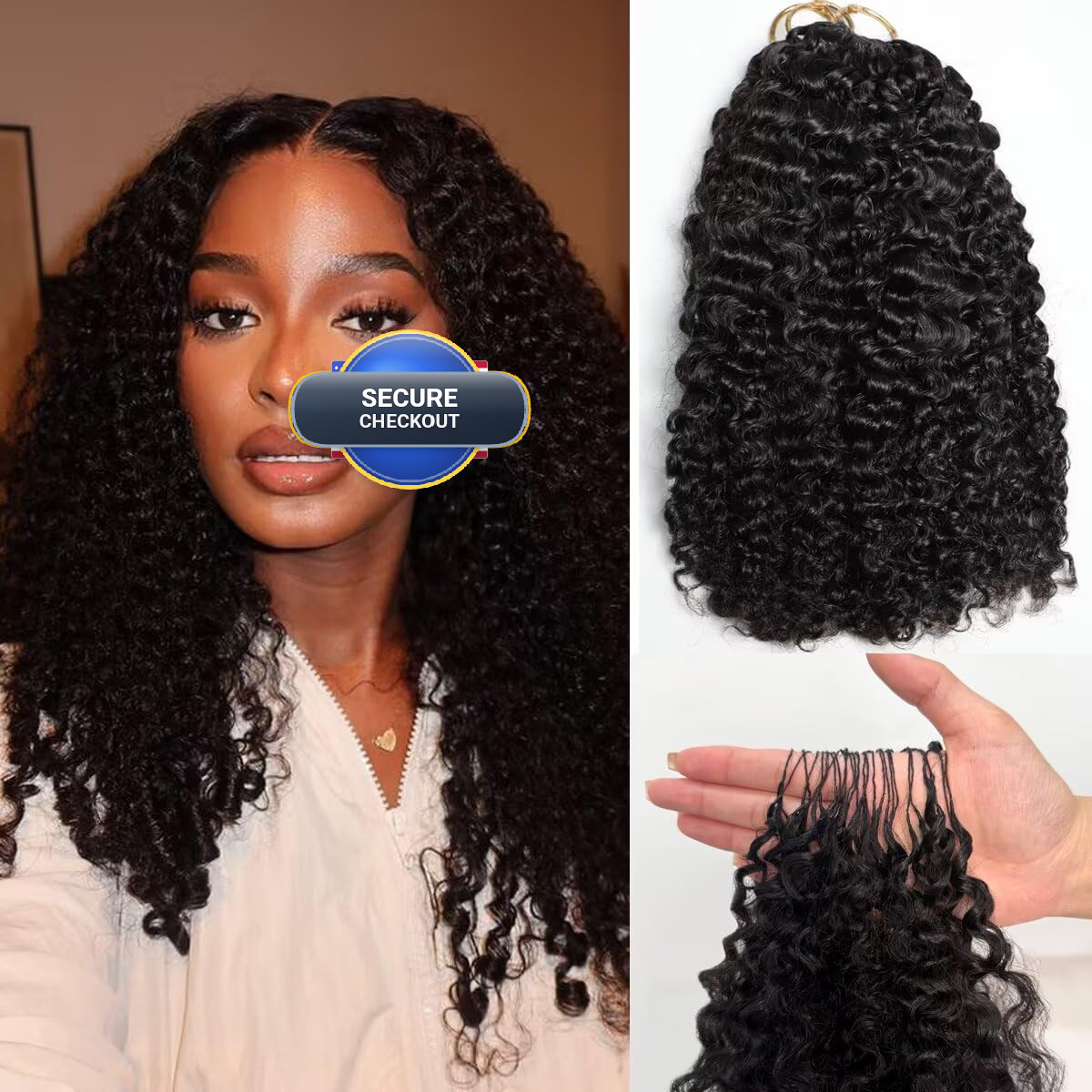 Perismoda Feather Crochet Human Hair 14 Inch Crochet Burmese Curly 15A 100